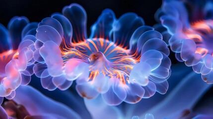 Illuminated Jellyfish Underwater