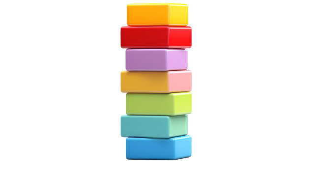 Colorful blocks stacked on top of each other, creating a vibrant tower of creativity
