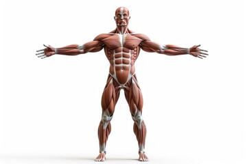Human full body Muscles isolated on white background