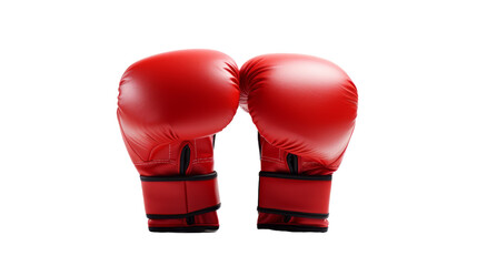 A vibrant pair of red boxing gloves against a crisp white backdrop