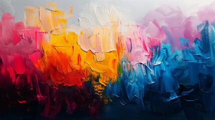 Fototapeta premium Rainbow of Colors Abstract Painting