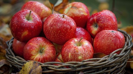 Basket Filled With Red Apples