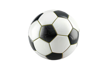 classic black and white soccer ball isolated on transparent background