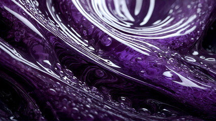Vibrant Purple Swirls in Abstract Fluid Art Composition