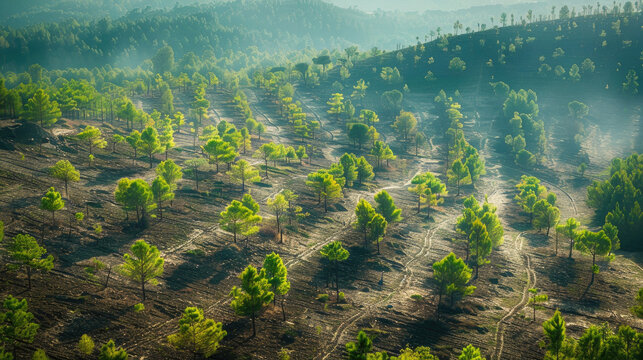 Reforestation Efforts from Above, news, illustration, image, article, newspaper