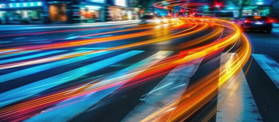 Intersection alive with streaks of light and color, capturing the energy of urban traffic 🚦✨ Perfect for cityscape posters and urban mobility features! #CityLife