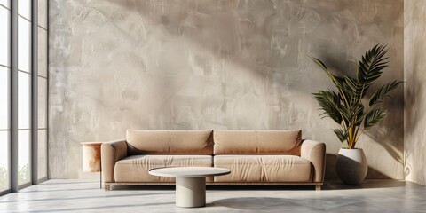 Obraz na płótnie Canvas minimalist sofa in the interior Generative AIminimalist sofa in the interior Generative AI
