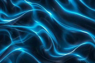 Fotobehang Smooth wave pattern in electric blue Adding dynamic movement and futuristic flair to backgrounds or wallpapers for tech or digital themes. © Lucija