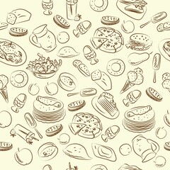 seamless pattern with food