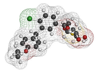 Sotagliflozin drug molecule.