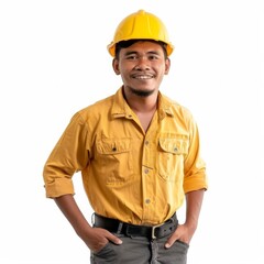 Man in Yellow Shirt and Hard Hat
