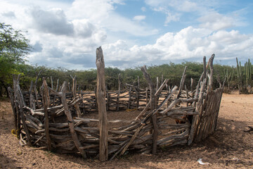 corral de palitos para encerrar los chivos u ovejas muy tipico de los indigenas wayuu