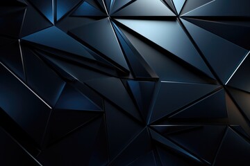 Abstract Geometric Triangular Design in Blue Tones - obrazy, fototapety, plakaty