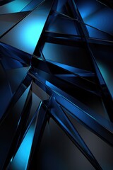 Blue sapphire background with abstract edges on black