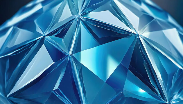 Diamond with reflection set against blue background