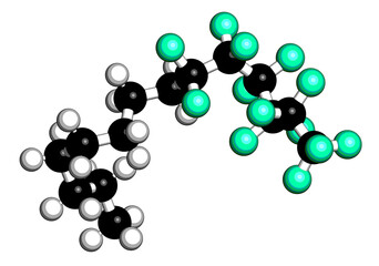 Perfluorohexyloctane drug molecule.