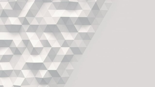 Abstract low poly surface motion background. Moving polygonal plane. Loop. Copy Space