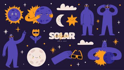 Plakaty  Solar eclipse set
