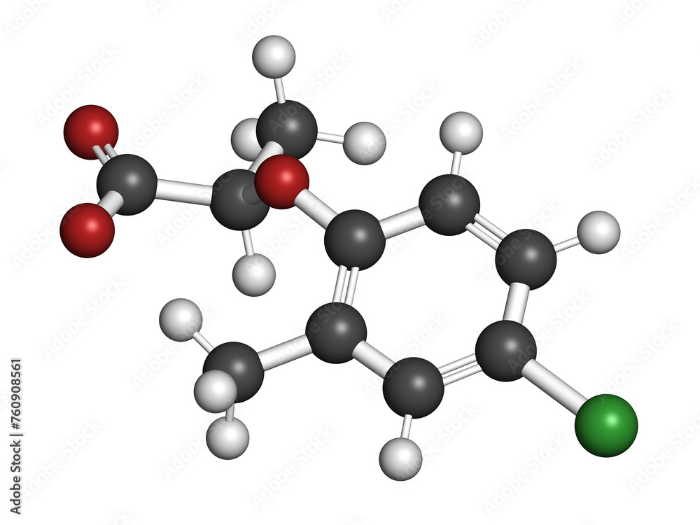 Sticker Mecoprop broadleaf herbicide molecule.