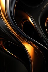 Luxurious Gold Swirls on a Black Background