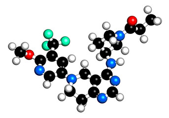 Leniolisib drug molecule.
