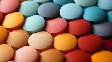 Fototapeta na wymiar Multicolored Pills Close Up Shot