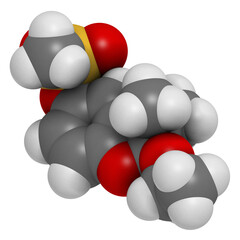 Ethofumesate herbicide molecule.