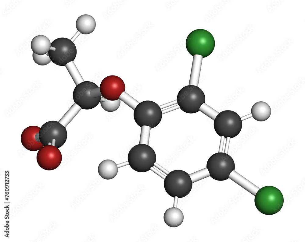 Poster dichlorprop (dichlorprop-p) herbicide molecule.