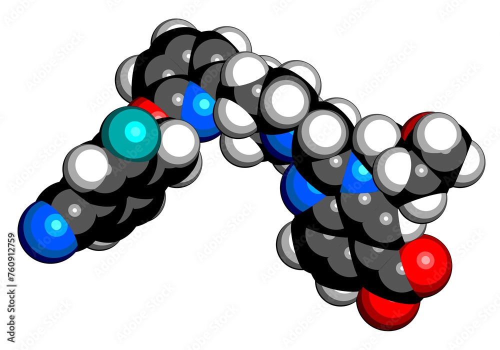 Wall mural Danuglipron diabetes drug molecule.