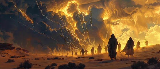 Seths Storm Conjurers  Seth trains a select group of mortals to wield the power of desert storms challenging them to master chaos for the sake of balance. - obrazy, fototapety, plakaty