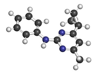 Cyprodinil fungicide molecule.