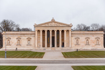 Obraz premium Konigsplatz square, built in the style of European Neoclassicism in the 19th century, Munich, Germany