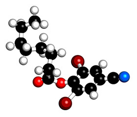 Bromoxynil herbicide molecule.