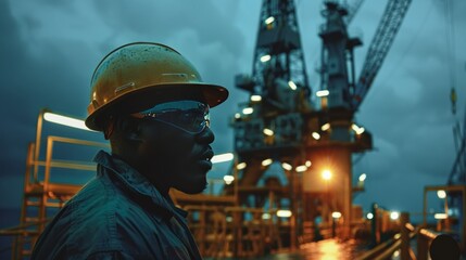 worker performing a task checking the functions of a pneumatic control valve in an offshore oil and gas process platform, technician - obrazy, fototapety, plakaty