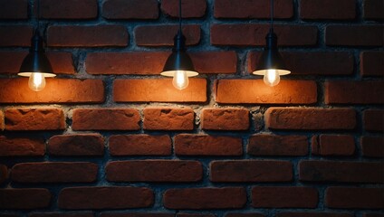 light bulb on brick wall background