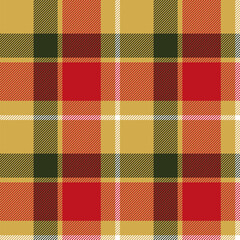 Plaid seamless pattern. Check fabric texture. Vector textile print.