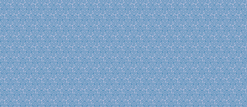 Seamless geometric pattern design. Abstract tech background. Simple vector ornament for web backdrop or fabric, paper print.