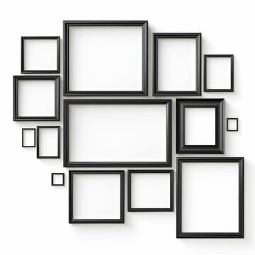 picture frames set isolated on white background