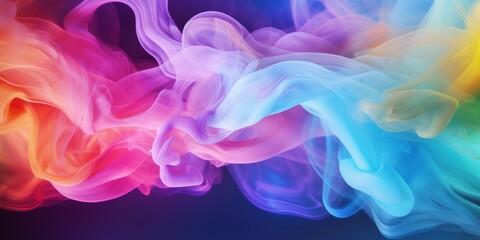 Rainbow Colored Smoke Floating in Air