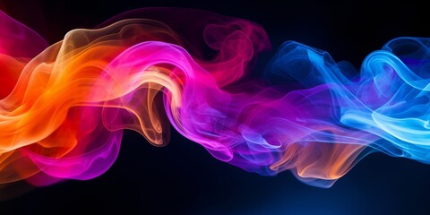 Colorful Smoke Against Black Background
