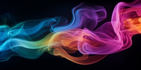 Vibrant Colorful Smoke on Black Background