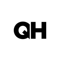 Letter Q and H, QH logo design template. Minimal monogram initial based logotype.