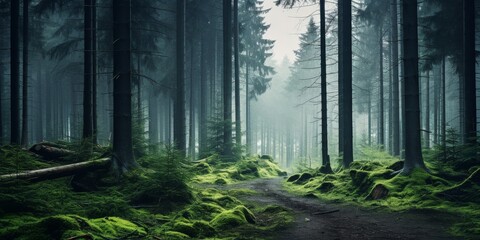 A Path Through Lush Green Forest