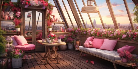 Room Overflowing With Flowers and Furniture