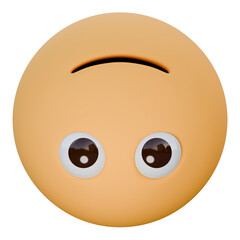 upside down face 3d emoji illustration
