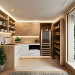 modern kitchen interior with kitchen.