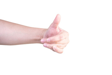 hand on isolated background clipping path - 760921983