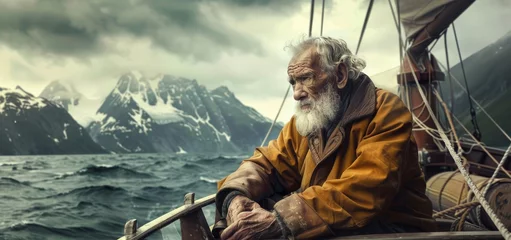 Foto auf Glas old man old sailor portrait boat © Андрей Трубицын