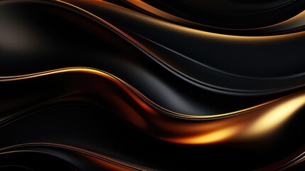 Luxurious Abstract Black and Gold Swirl Background