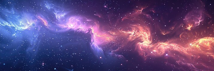Abstract cosmic backdrop in purple and blue